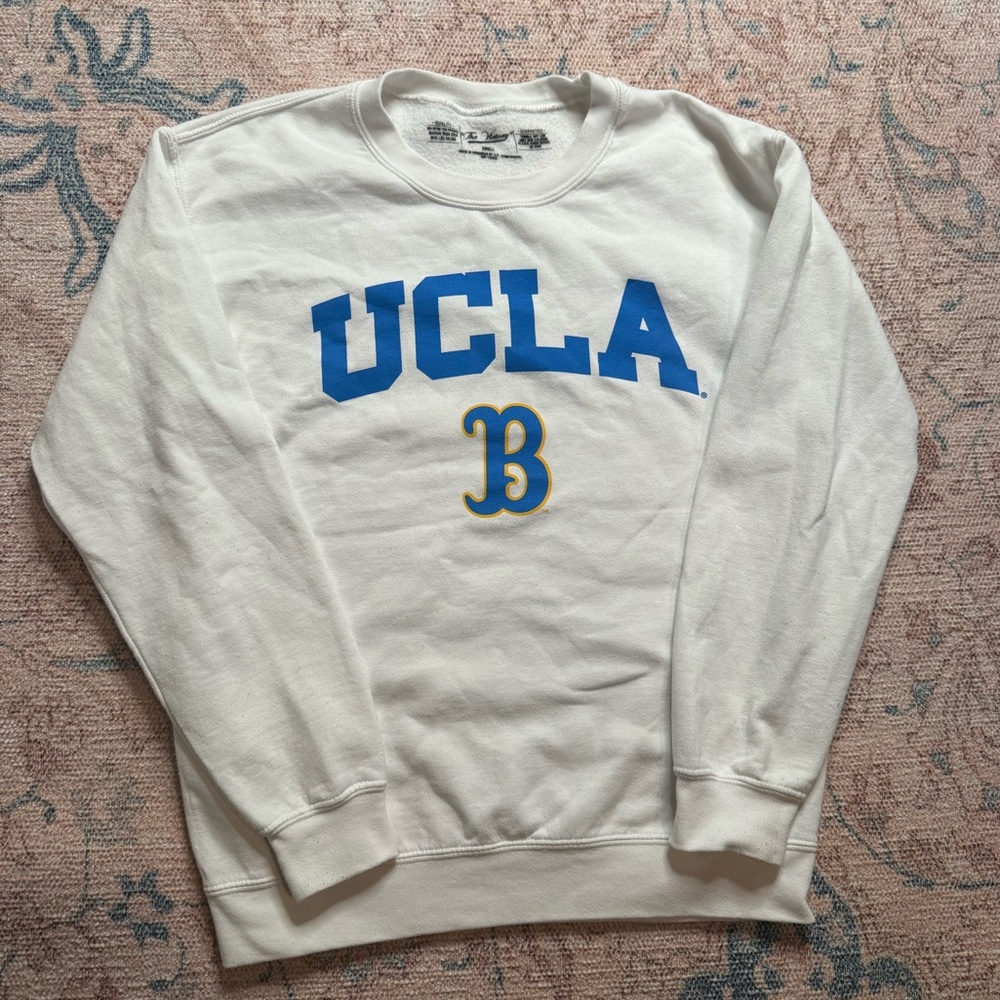 Zara UCLA White and Blue Uni-Sex Sweater